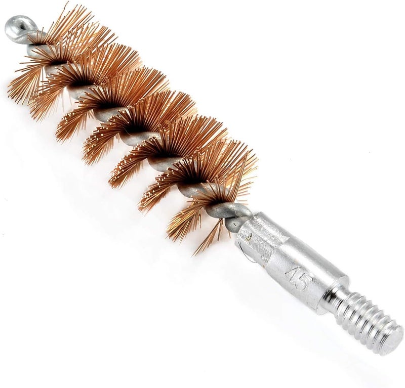 BOOSTEADY 5 Pcs Phosphor Bristle Bronze Bore Gun Cleaning Brush for Pistol Shotgun with 50 Professional Square Patches Multi-Caliber - Image 4
